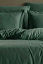 Checkered Satin 100% Cotton Double Duvet Cover Set |   Green - 2