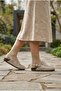 ®   Premium Series Alba Beige Ecru Genuine Leather Soft Footbed Closed Front Sandals Slipper - 6