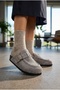 ®   Premium Seri Arya Light Gray Genuine Leather Soft Footbed Closed Front Buckled Slipper - 6