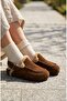 ®   Premium Series Alba Taba Fur-Trimmed Genuine Leather Soft Footbed Closed Front Sandals Slipper - 2