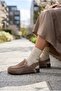 ®   Premium Series Alba Vizon Fur-Trimmed Genuine Leather Soft Footbed Closed Front Sandals Slipper - 7