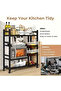 4-Tier Kitchen Storage and Organization Rack (Black) with Wheels and Basktes,for kitchen or baloncy - 6