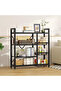 4-Tier Kitchen Storage and Organization Rack (Black) with Wheels and Basktes,for kitchen or baloncy - 4