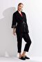 Women's Tie Waist 100% Cotton Jacket Black - 8