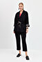 Women's Tie Waist 100% Cotton Jacket Black - 4