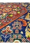 Anatolian Folkloric Patterned Non-Slip Base Carpet – Red Navy Blue Living Room Carpet - 8