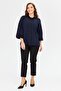 Women's Side Pocket Ankle Length Fabric Trousers Black