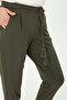 Women's Carrot Leg Combed Cotton Trousers Khaki - 7