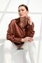 Women's Satin Placket Blouse Copper - 3