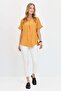 Women's Collar Stoned Maroken Shirt Mustard - 5