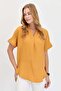 Women's Collar Stoned Maroken Shirt Mustard - 6