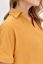 Women's Collar Stoned Maroken Shirt Mustard - 3