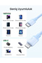كابل USB-C إلى Lightning سيليكون بطول 1 متر - أزرق داكن - 8