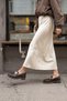 Women's Loafer Moccasin Buckle Casual Shoes Vilyum Brown - 5