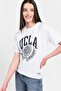 Avalon White Crew Neck Printed 100% Cotton Loose Fit Women's Tshirt - 2