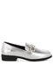 Women's Metallic Horsebit Detail Loafers in Silver - 2