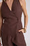 Nagmetah Back Windowed Brown Vest Trousers Set - 7