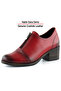 Brittany Red Genuine Leather Casual Heeled Shoes - 3