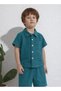 ® 100% Linen Shirt & Pant for Kids | Stylish Short-Sleeve Shirt & Comfy Shorts -Blue