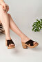 Genuine Leather Brown Suede Women Leather Slipper Dp26-26157 - 2