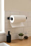 Modern Matte Black Laser Cut Metal Adhesive Paper Towel Holder Napkin Holder Towel Rack - 2