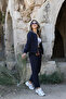 Navy Blue Zippered Jacket Trousers Set - 2
