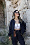 Navy Blue Zippered Jacket Trousers Set - 4