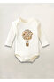 Teddy Bear Printed Cotton Long Sleeve Snap Fastener Baby Bodysuit Athlete Jumpsuit