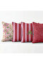 Flamora Tropical Palm Flamingo Pattern Crane Themed Set of 4 Decorative Throw Pillow Covers Pink-Red - 6