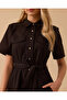 Belted Pocketed Short Sleeve Dress - 4