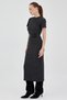 Black Short Sleeve Corded Fabric Tight Dress 8131A - 3