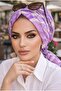 Lilac Geometric Pattern Buckle Bonnet - 2