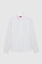 Slim Fit White Oxford Button-Down Collar Easy-Iron Embroidered Detail Cotton Shirt - 4