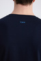 Slim Fit Navy Blue Honeycomb Knit 100% Cotton T-Shirt - 7