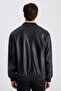 Slim Fit Black Plain Coat - 3