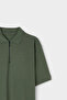 Ds Damat Regular Fit Green Pique Textured 100% Cotton T-Shirt - 6