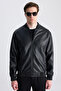 Slim Fit Black Plain Coat - 7