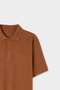 Ds Damat Regular Fit Cinnamon Pique Textured 100% Cotton T-Shirt - 6