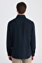 Ds Damat Regular Fit Navy Blue Dobby Shirt - 3