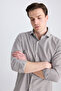 Ds Groom Slim Fit Brown Striped Shirt - 7