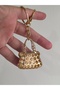 Gold and White Stone Keychain with Bag Figure – Stylish Bag Ornament - 4