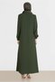Stone Print Detail Zippered Overcoat 10528 - 3