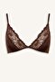 Lace Detailed Satin Coverless Padless Underwireless Bralet F9387Ax26Sm - 6