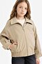 Water Repellent Shirt Collar Zippered Coat Girl Child G5217A826Sp - 4