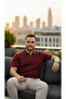 Non-Sweating Burgundy Knit Polo Neck T-shirt - 6