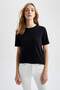 Regular Fit Crew Neck Short Sleeve 100% Cotton T-Shirt W9584Az22Sm - 4