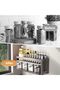 Kitchen Spice Rack, Double Layer Space Aluminum Condiment Organizer with Spoons, Gray - 8