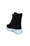 Girl's Black Light Soft Zippered High Non-Slip Sole Ankle Lace Up Zippered Long Boots - 4