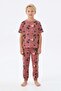 Boy's 100% Cotton Summer Surf and Caravan Patterned Pajama Set - Short Sleeve Cuffed Tile Print - 2