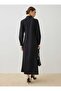 Crepe Fabric Pleated Detailed Buckle Decorated Hijab Dress - Black - - 6